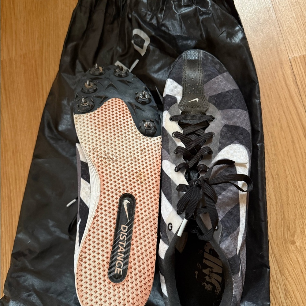 Nike Black and White Distance Spikes